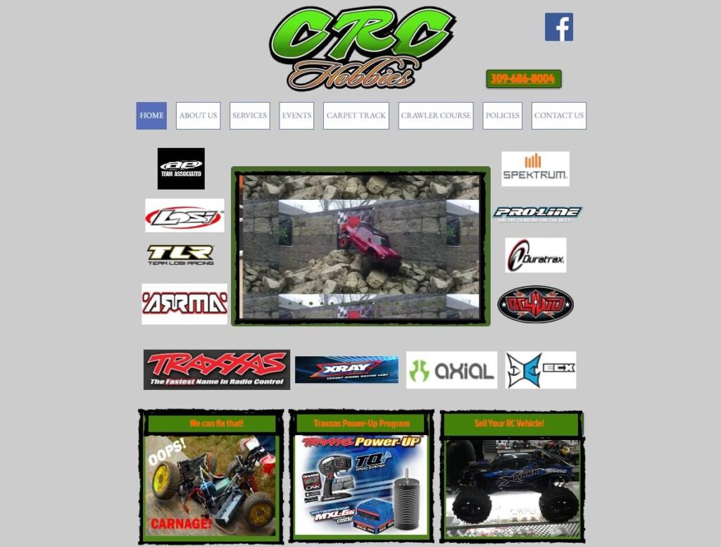 Homepage of CRC Hobbies website / crchobbies.com