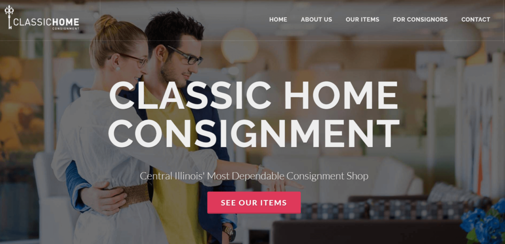 Homepage of Classic Home Consignment website / classichomecu.com