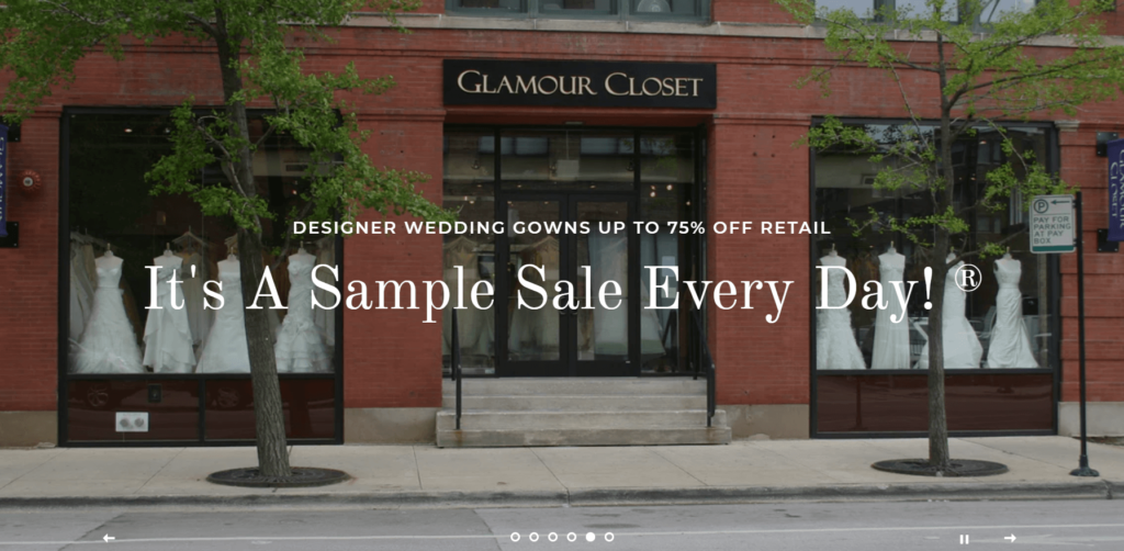 Homepage of Glamour Closet website / glamourcloset.com