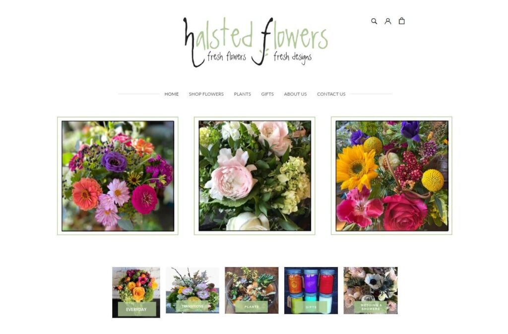 Homepage of Halsted Flowers website / halstedflowers.com