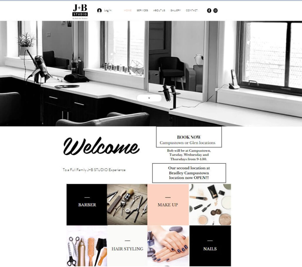 Homepage of J+B Studio website / j-bstudio.com