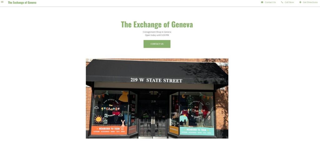 Homepage of The Exchange of Geneva website / exchangegeneva.com