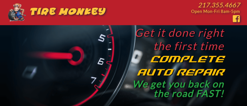 Homepage of Tire Monkey Automotive website / tiremonkeyautomotive.com