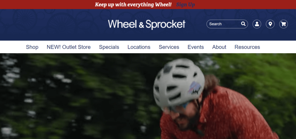 Homepage of Whell & Sprocket website / wheelandsprocket.com