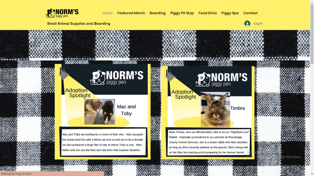 Homepage of Norm’s Piggy Pen's website / normspiggypen.com