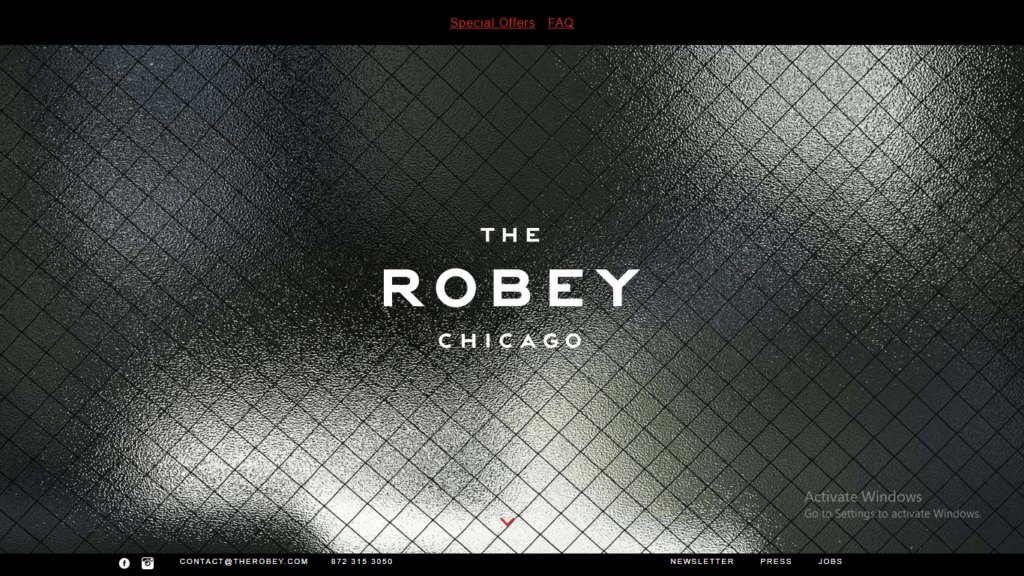Homepage of The Robey Chicago's website / therobey.com