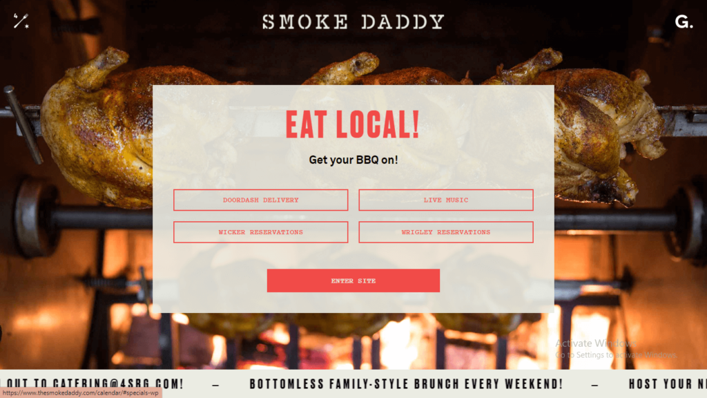 Homepage of The Smoke Daddy's website / thesmokedaddy.com