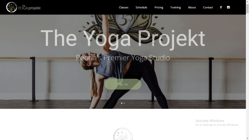 Homepage of The Yoga Projekt's website / yogaprojekt.com